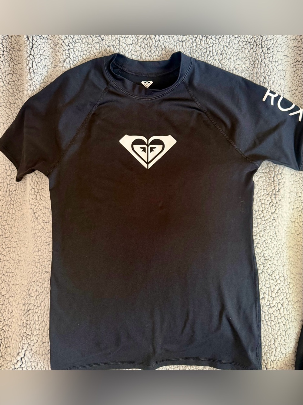 Roxy Black Swim Shirt with White Logo